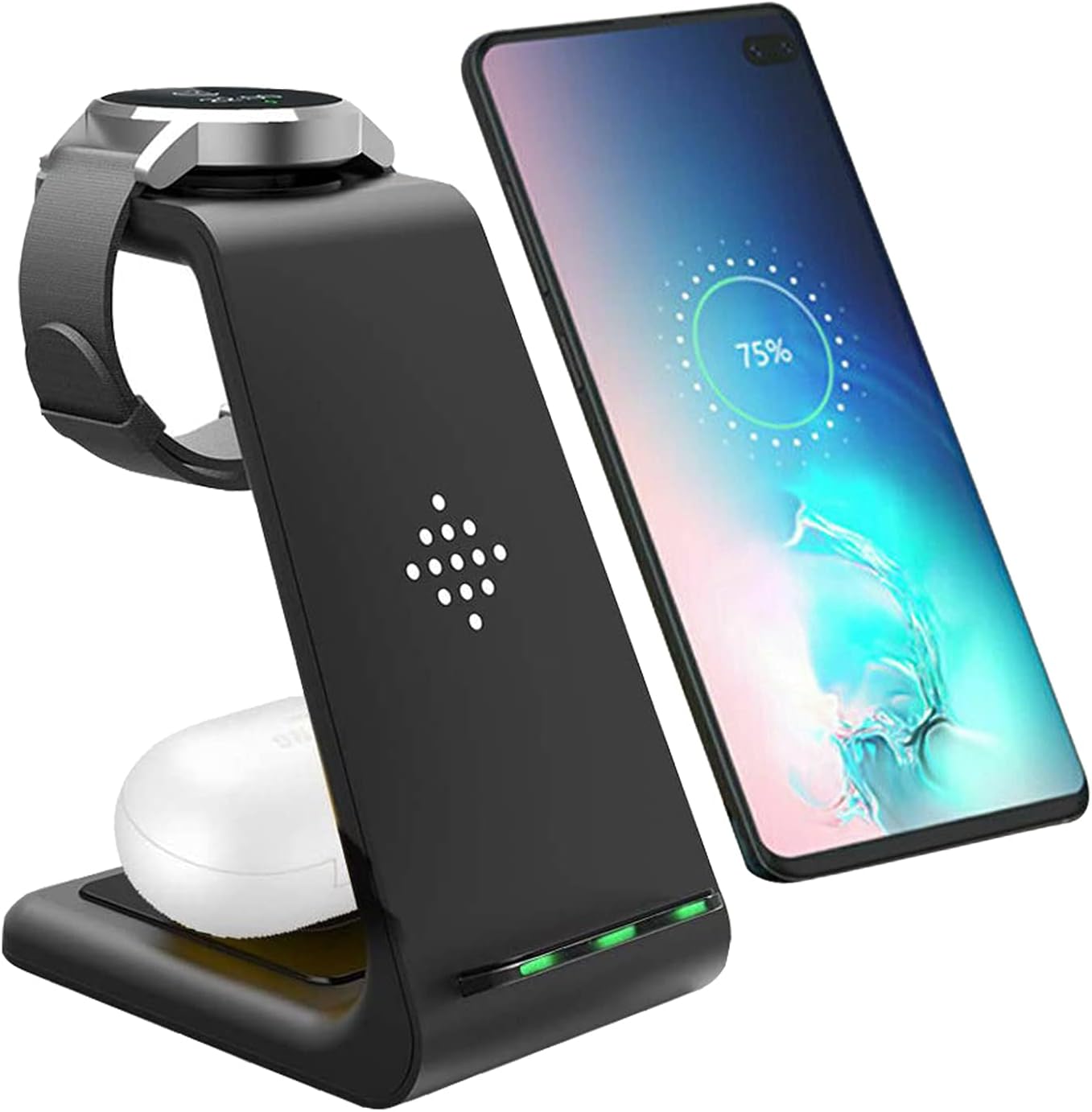 Wireless Charger, 3 in 1 Fast Wireless Charging Station for Samsung Galaxy S21/S20/S10/S9/Plus/Note 20 Ultra/Note 10, Galaxy Watch Active 2 Gear S2/S3