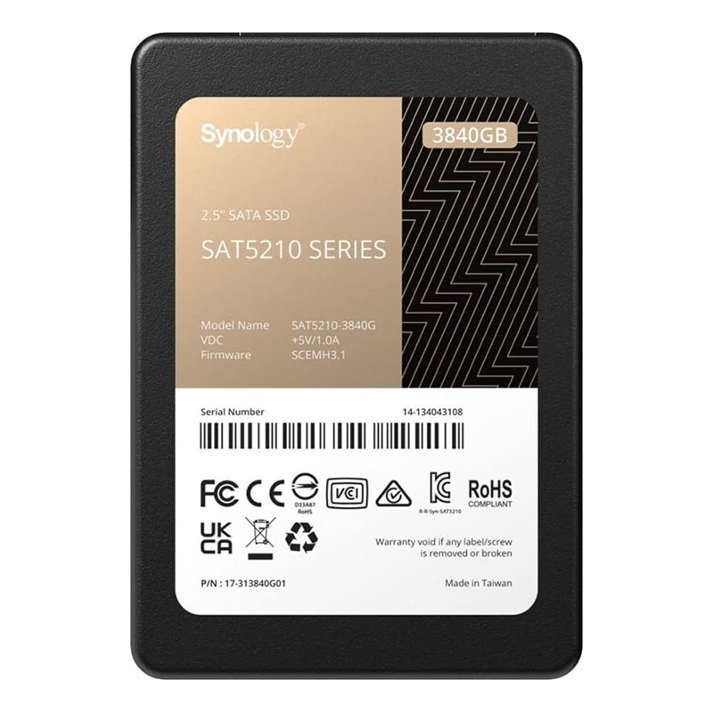 Synology SAT5210 3.84TB 2.5in SATA SSD (SAT5210-3840G)