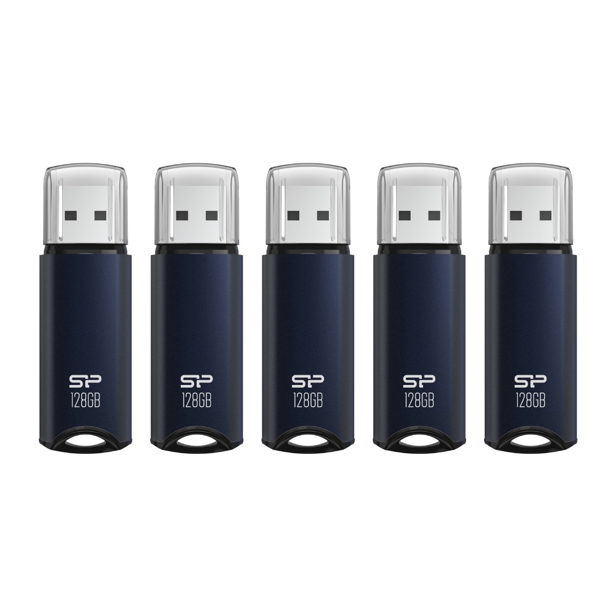 Silicon Power 128GB Marvel M02 USB 3.0 Flash Drive - Navy Blue (5-Pack)