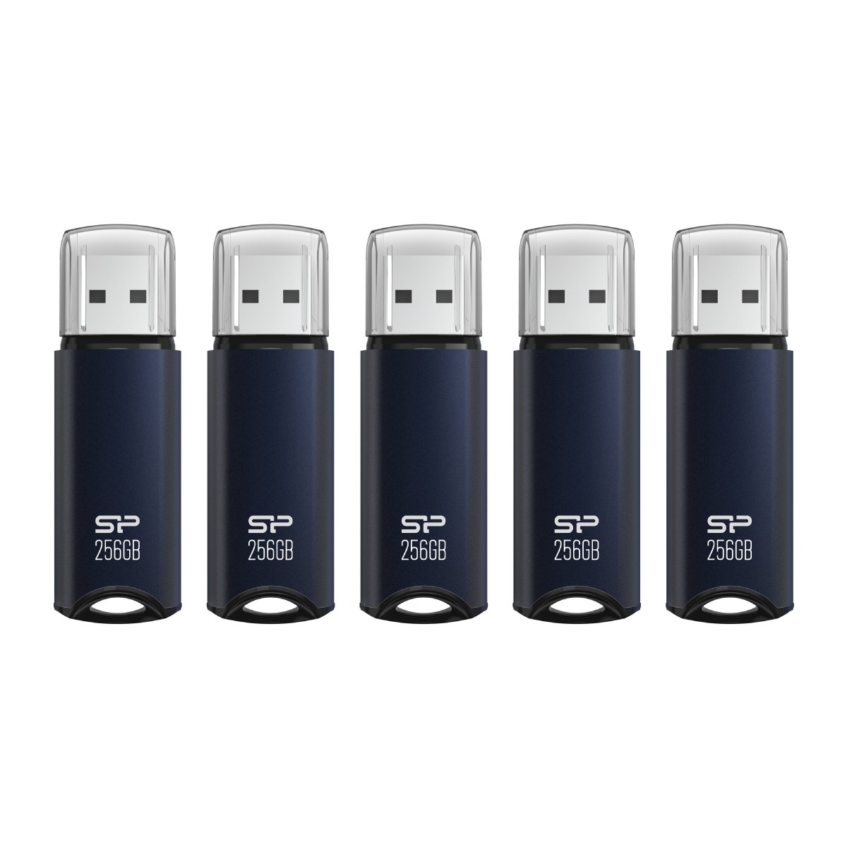 Silicon Power 256GB Marvel M02 USB 3.0 Flash Drive - Navy Blue (5-Pack)