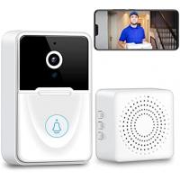Wireless Video Doorbell, Smart Security WiFi Doorbell Camera with Cloud Storage, 2-Way Audio Real-Time Monitoring Suitable for Outdoor Entrance
