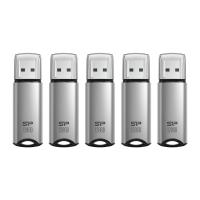 USB-Flash-Drives-Silicon-Power-128GB-Marvel-M02-USB-3-0-Flash-Drive-Silver-5-Pack-4