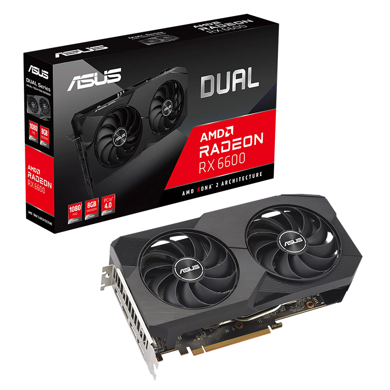 Asus Radeon RX 6600 Dual V2 8G Graphics Card (DUAL-RX6600-8G-V2)
