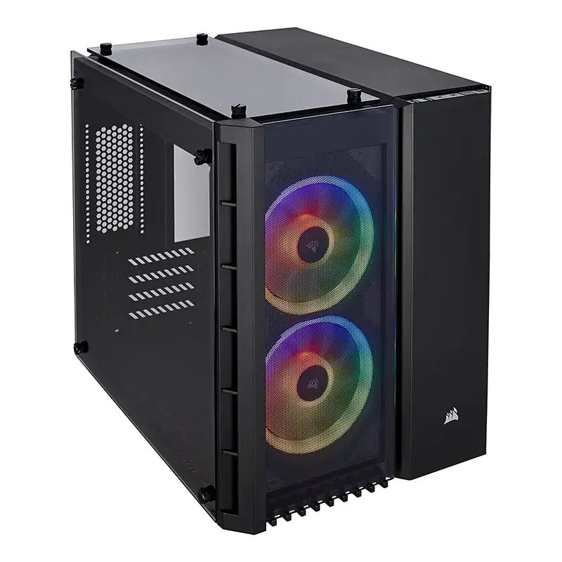 Corsair Crystal 280X Tempered Glass RGB mATX PC Case - Black (CC-9011135-WW)