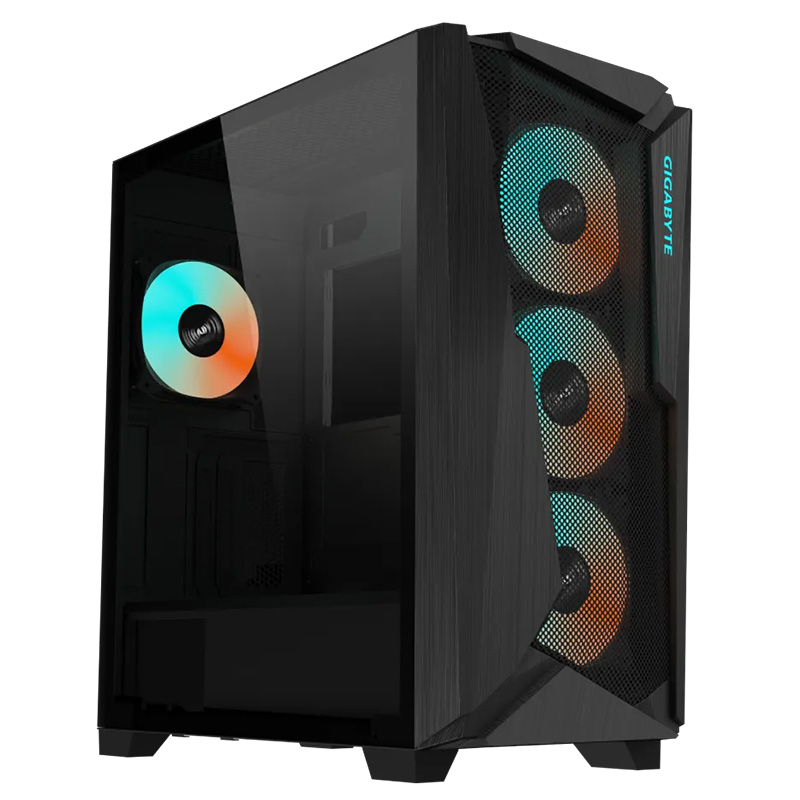 Gigabyte C301 Glass TG Airflow ARGB Mid Tower ATX Case - Black (GP-C301G-ATX)
