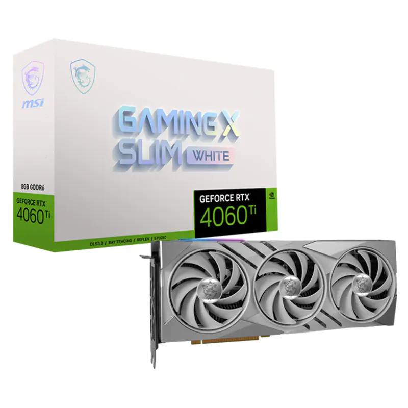 MSI GeForce RTX 4060 Ti Gaming X Slim 16G Graphics Card - White (GeForce RTX 4060 Ti GAMING X SLIM WHITE 16G)