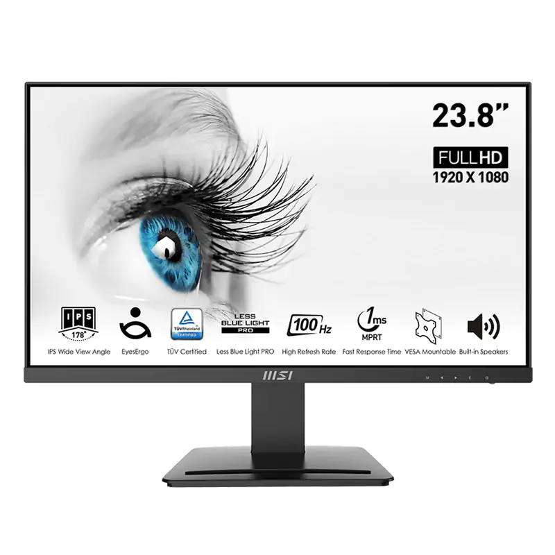 MSI Pro 23.8in FHD IPS 100Hz SPK Eye Care Business Monitor (PRO MP243X)