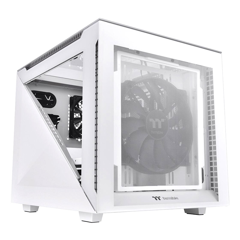 Thermaltake Divider 200 TG Micro-ATX Case - White Snow (CA-1V1-00S6WN-00)