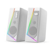 Redragon GS520 Anvil RGB Desktop Speakers, 2.0 Channel PC Computer Stereo Speaker with 6 Colorful LED Modes, White