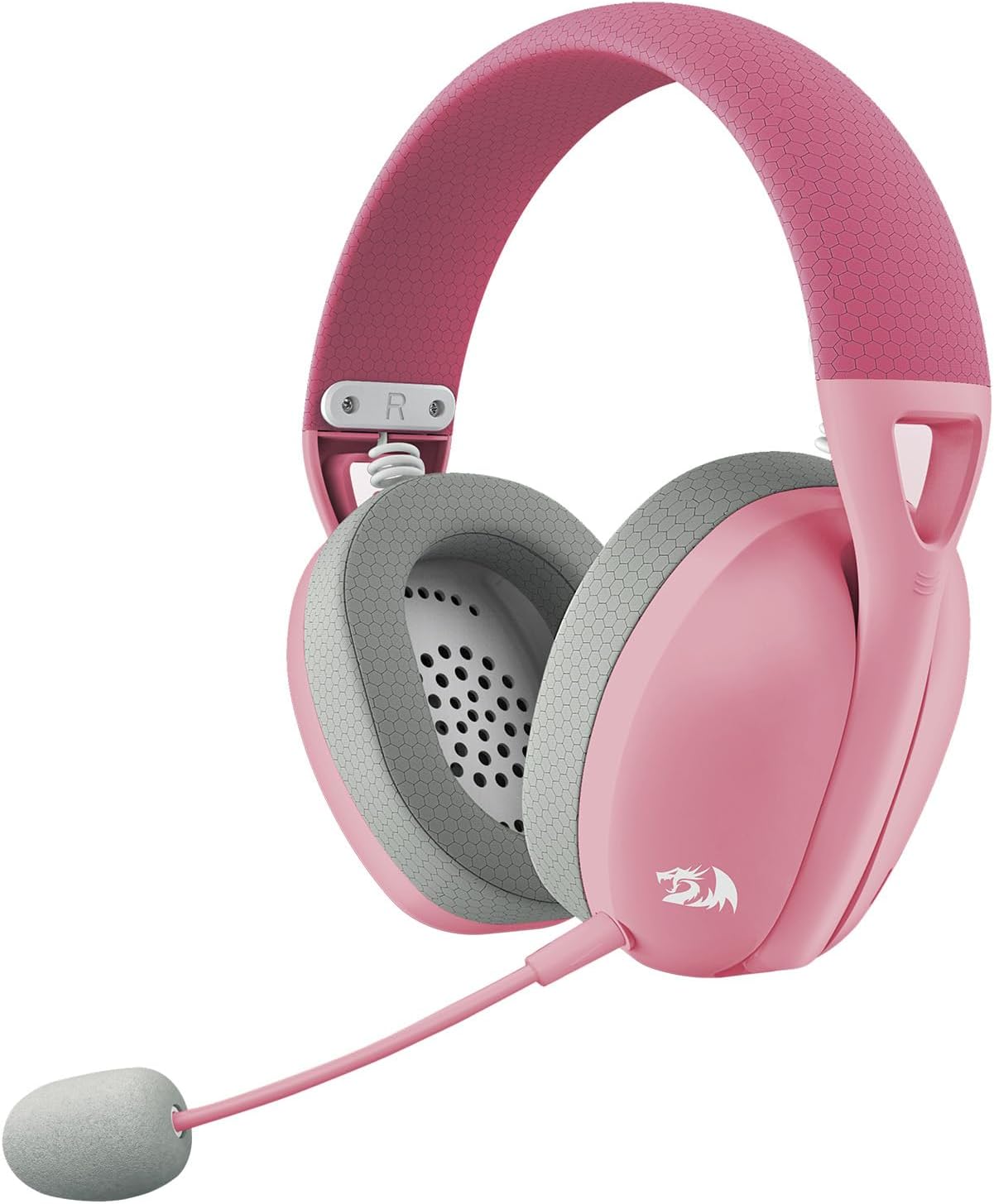 Redragon H848 Bluetooth Wireless Gaming Headset - Lightweight - 7.1 Surround Sound - 40MM Drivers - Detachable Microphone, Pink