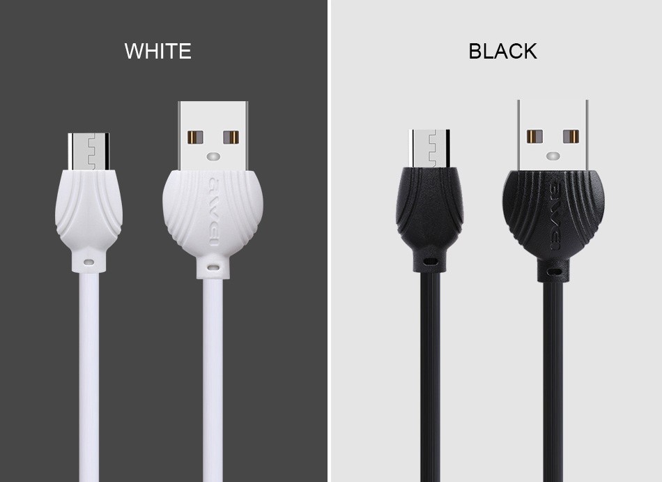 MOREJOY Awei CL-62 1M 2.5A A to Type C Fast Charging Data Cable for Mobile Phones White