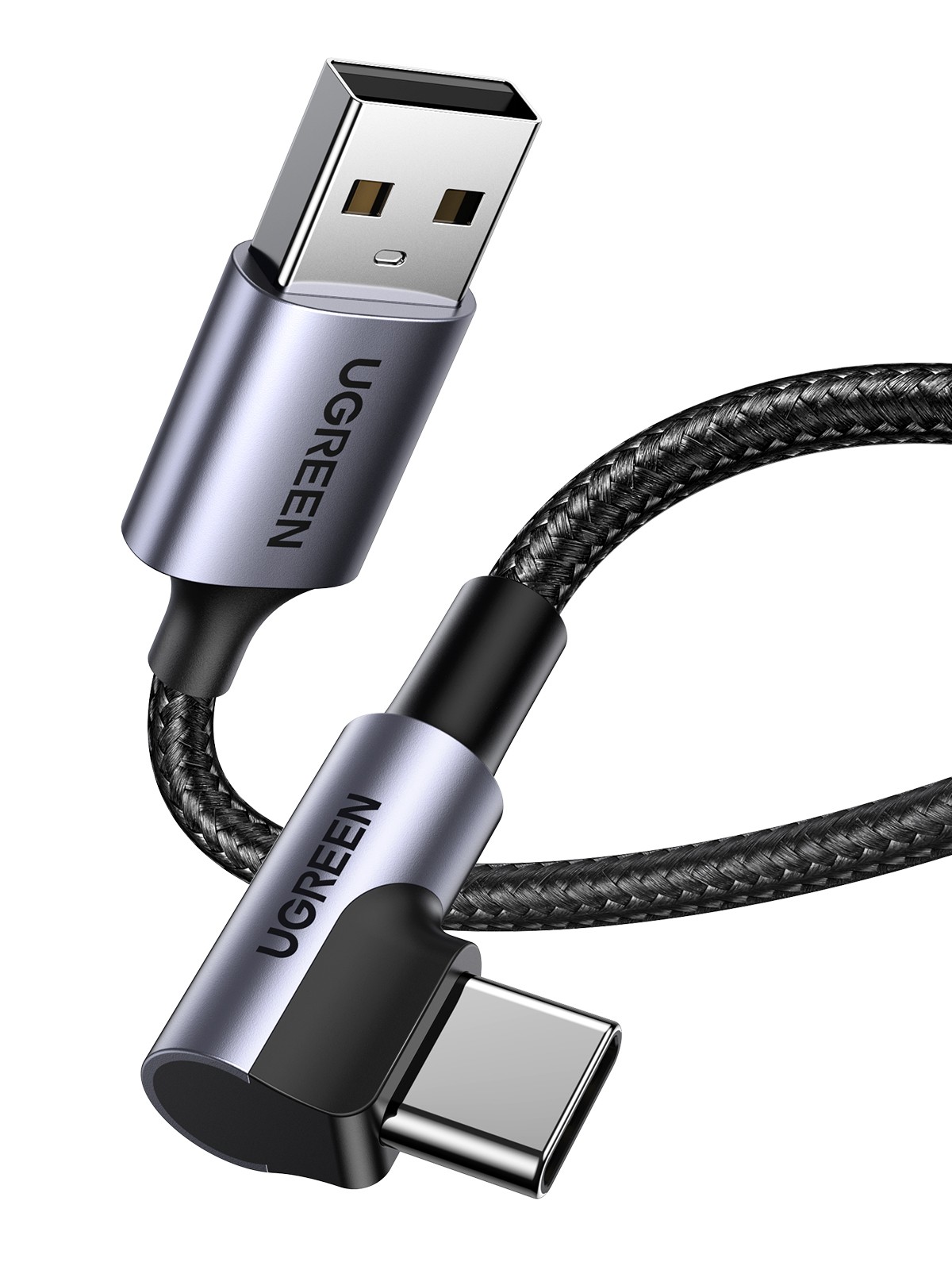 UGREEN Right Angle USB-A to USB-C Cable 1m (Space Gray)