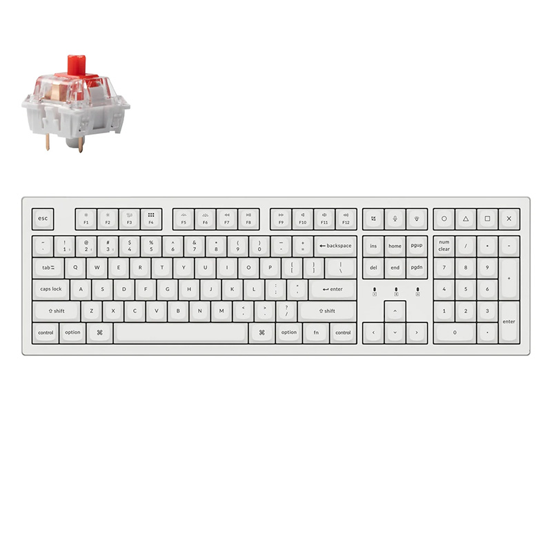 Keychron K10 Pro QMK/VIA Wireless Mechanical Keyboard RGB Backlight (White Keycaps) / Keychron K Pro Red (K10P-P1)