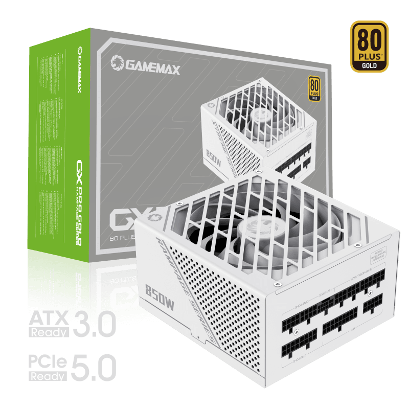 Gamemax GX-850 PRO White 850W 80+Gold Power Supply ATX3.0 PCIE5.0