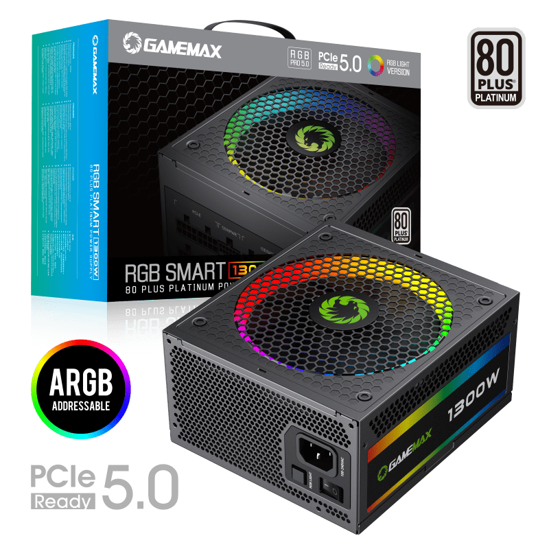 Gamemax RGB 1300W 80+Platinum Power Supply ATX3.0 PCIE5.0