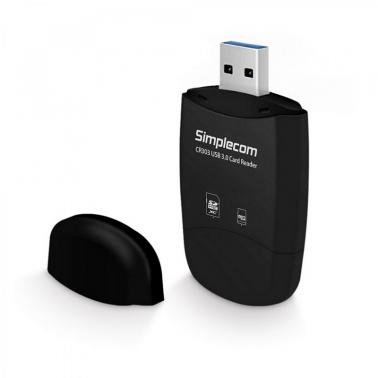 Simplecom 2 Slot SuperSpeed USB 3.0 Card Reader with Dual Caps - Black ...