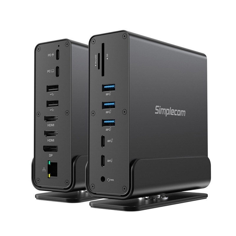 Simplecom 15-in-1 USB-C 4K Triple Display MST Docking Station with Dual HDMI DP Ports (CHT815)