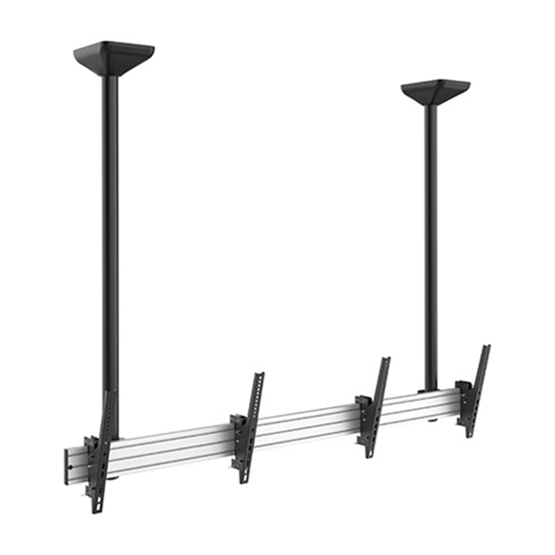 Brateck Dual Screen Menu Board Ceiling Mount with Long Pole for up to 55in and 50kg (LVC03-246TL-02)