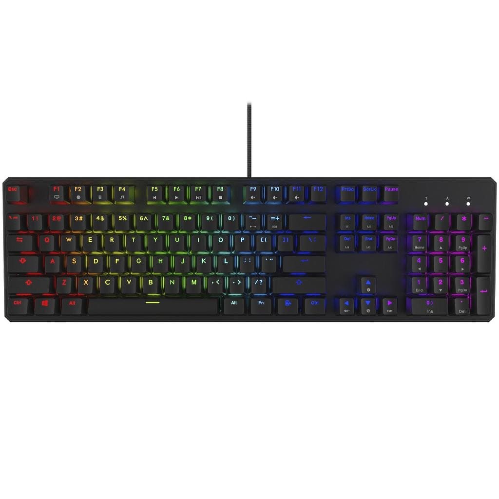 Tecware Phantom RGB Braided USB Mechanical 104 Full Size Wired Gaming Keyboard Outemu Blue Switch