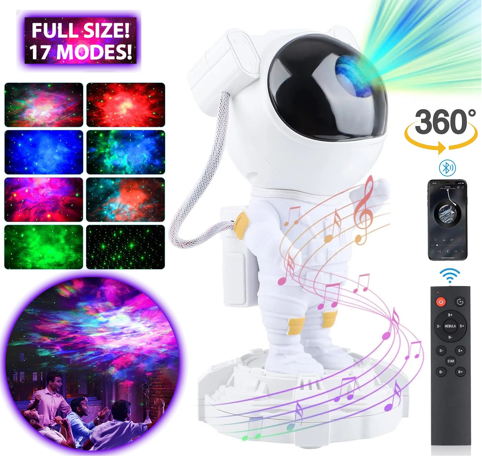 Astronaut LED Projector & Bluetooth Speaker - Mudpuddles Toys and Books