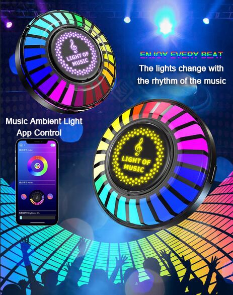 RGB Sound Control Light Car Ambient Light Voice-Activated Pickup Music Rhythm Lights Aroma Diffuser Car Fragrance Diffuser Air Freshener Diffuser
