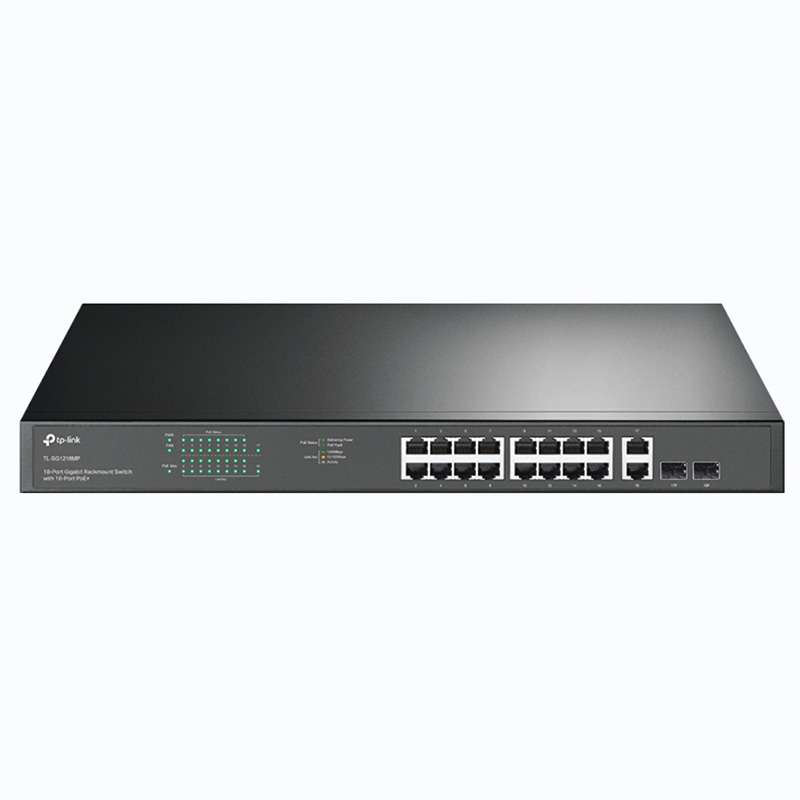 TP-Link 18 Port Gigabit Rackmount Unmanaged Switch with 16 PoE+ (SG1218MP)