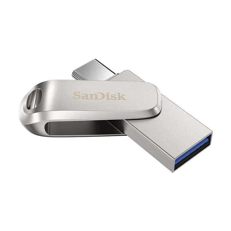 SanDisk 64GB Ultra Luxe USB 3.1 to USB-C Dual Flash Drive - Silver