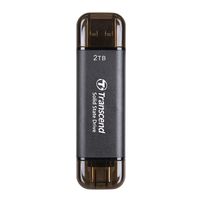 Transcend 2TB USBメモリ Transcend 2TB USB with Type-C and Type-A Portable SSD Black