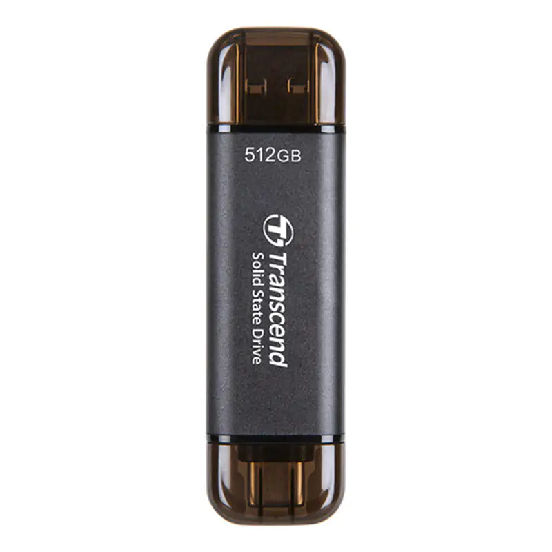 Transcend 512GB USB-C/A 10Gbps External SSD - Black - Umart.com.au