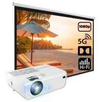 Miraklass Wifi Video Projector HD 1080P 280 Ansi Lumens Home Cinema White