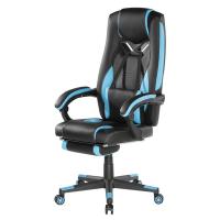 Gaming-Chairs-Brateck-Premium-PU-Gaming-Chair-with-Retractable-Footrest-Black-Blue-2