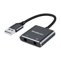 Simplecom USB to 3.5mm Audio and Microphone Sound Card Adapter TRS or TRRS Headsets (CA152)