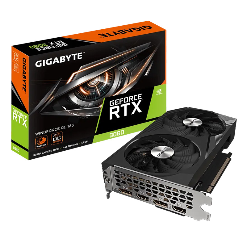 Gigabyte GeForce RTX 3060 Windforce 12G OC Graphics Card - Rev 2.0 (N3060WF2-OC-12GD-V2)