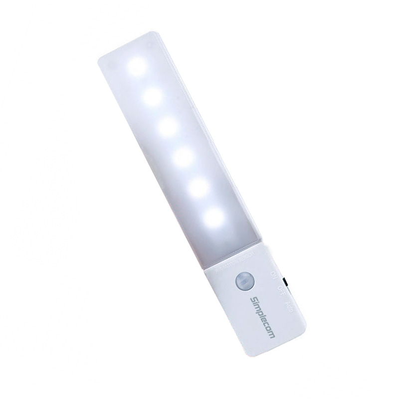 Simplecom Rechargeable Infrared Motion Sensor LED Night Light - Cool White (EL608)