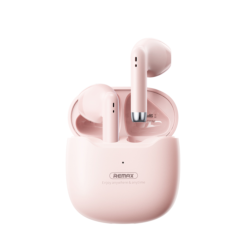 MOREJOY Remax True Wireless Earbuds for Music Call TWS bluetooth 5.3 Earphones Headphones,Crystal Clear Sound profile_Pink