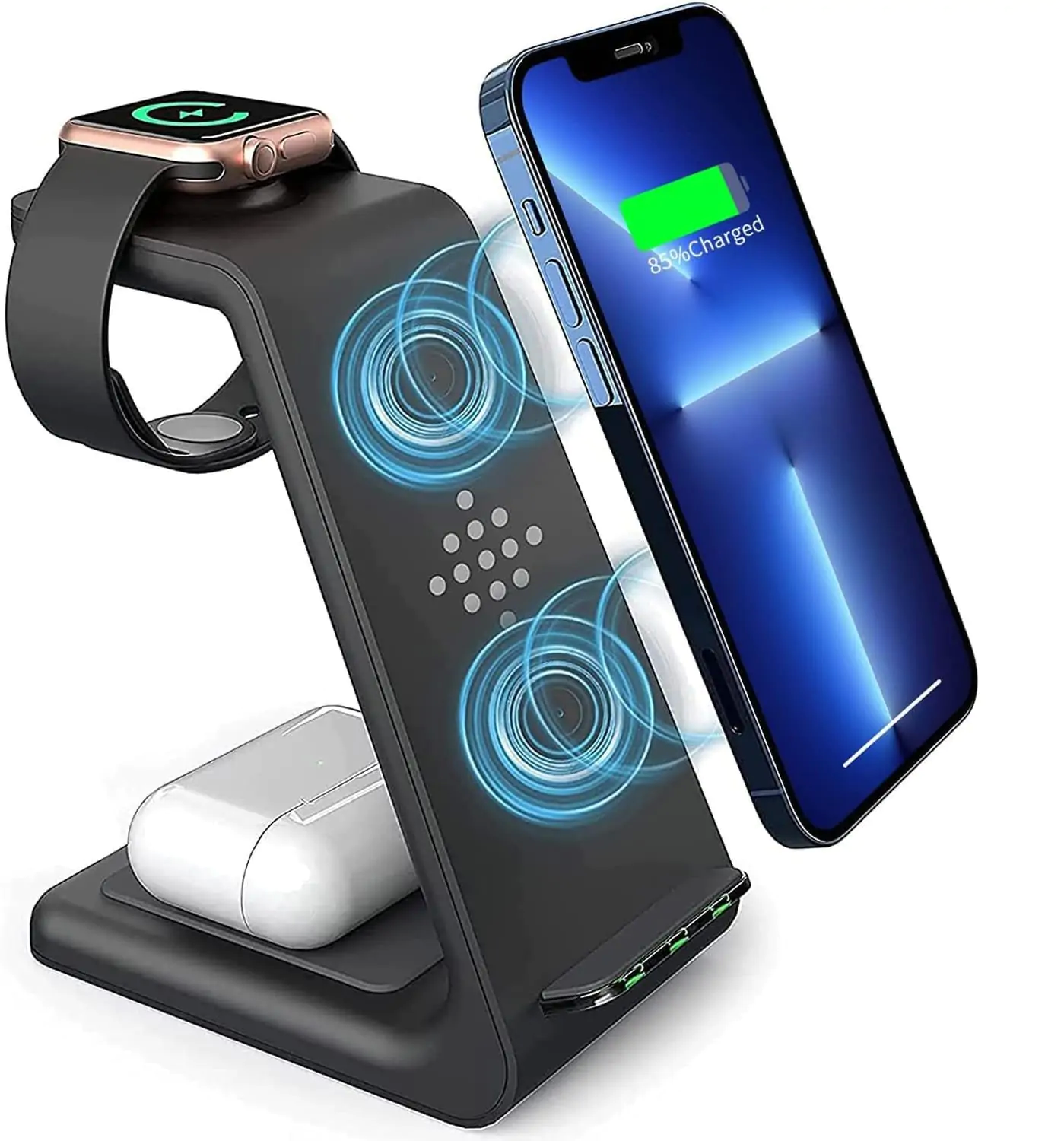 Wireless Charger 3 in 1 Wireless Charging Station Fast Desk Charging Station for Samsung iPhone AirPods TWS ipad iWatch etc Wireless Charger Stand