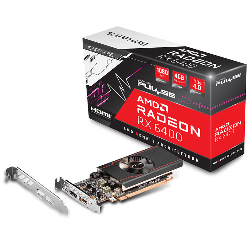 Sapphire Pulse Radeon RX 6400 4G Low Profile Graphics Card (11315-01-20G)