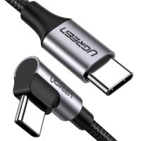 UGreen 90 Degree Angle Braided USB-C to USB-C Cable 1m - Dark Gray