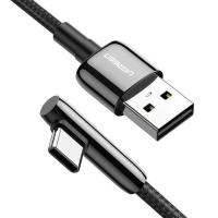 Ugreen 90 Degree Angle Braided USB-A to USB-C Black Cable - 2m