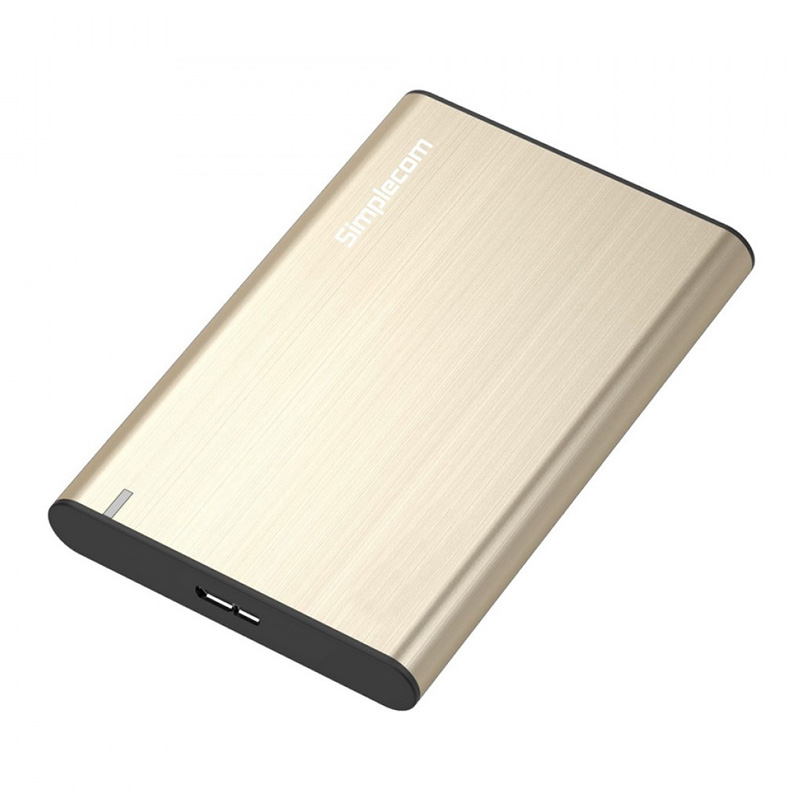 Simplecom Aluminium Slim 2.5in SATA to USB 3.0 HDD Enclosure - Gold (SE211-GD)