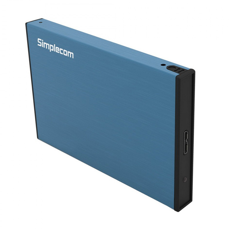 Simplecom Aluminium Tool Free 2.5in SATA to USB 3.0 HDD Enclosure - Blue (SE218-BL)