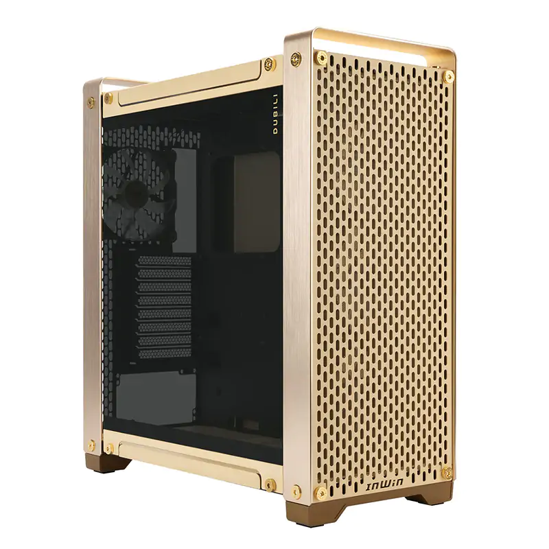 Inwin Dubili Assembled Tempered Glass Full Tower E-ATX Case - Champagne Gold (IW-CS-DUBILIASB-GRY)