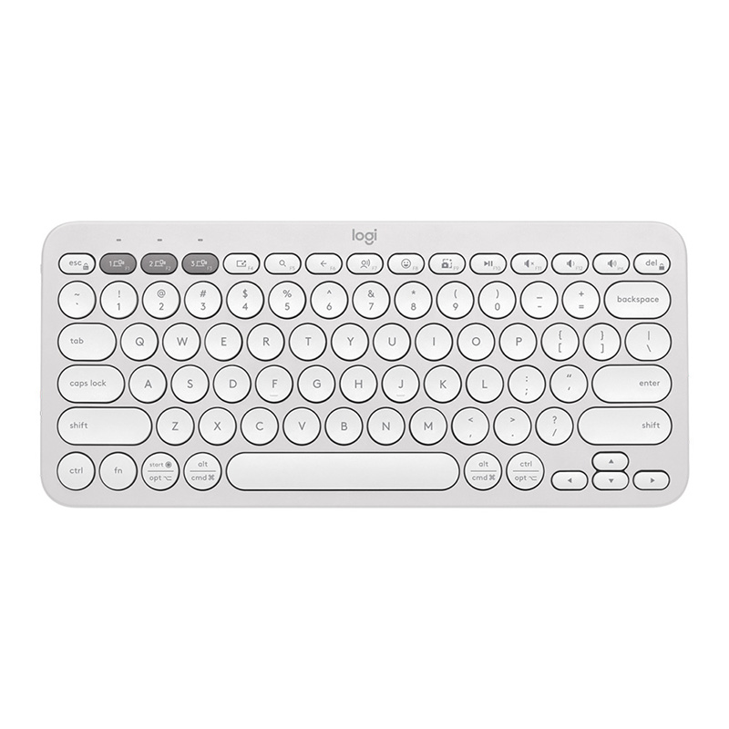 Logitech Pebble Keys 2 K380S Slim Bluetooth Wireless Keyboard - Tonal White (920-011754)