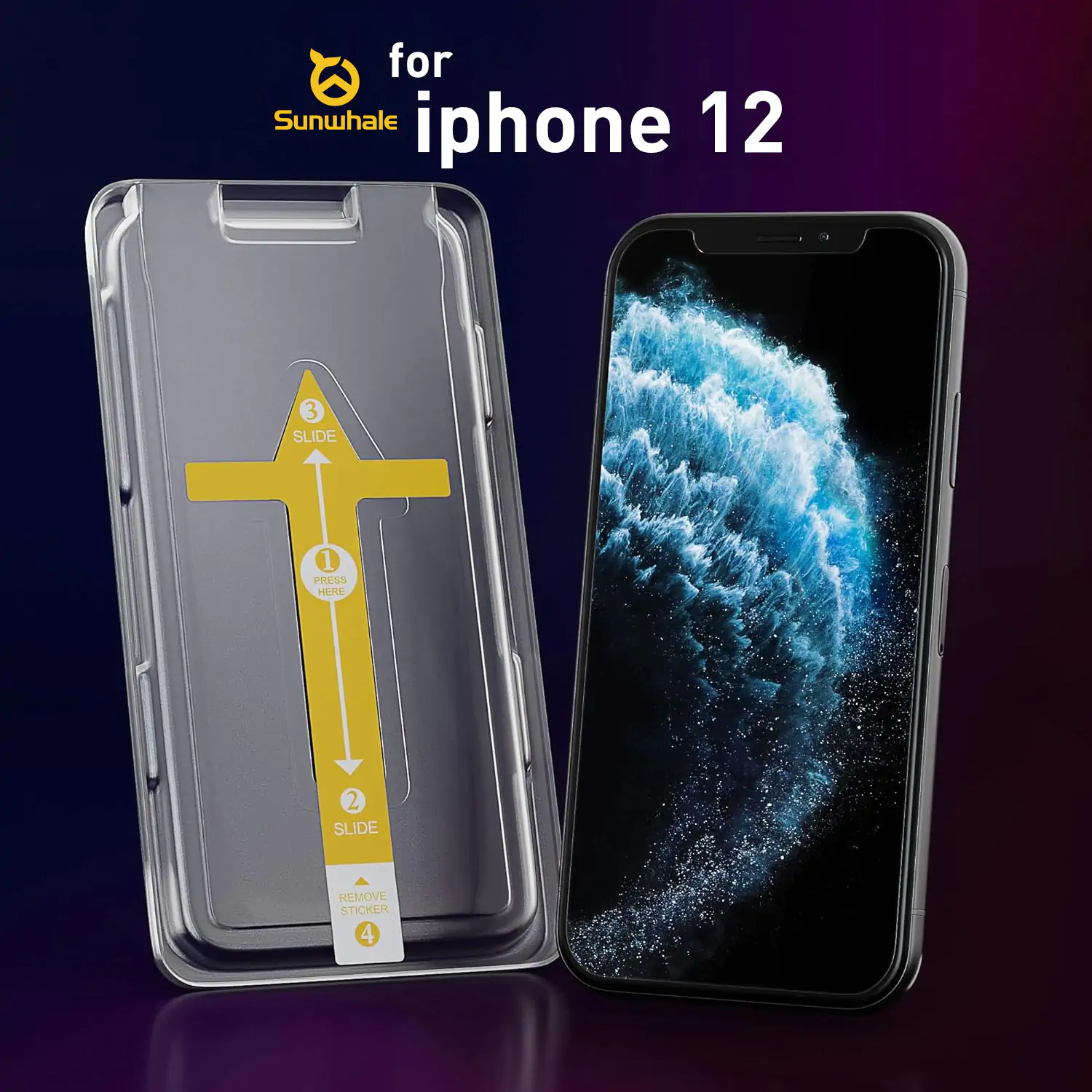 Sunwhale Privacy Screen Protector for iphone 12 [Includes Auto-Alignment Kit]