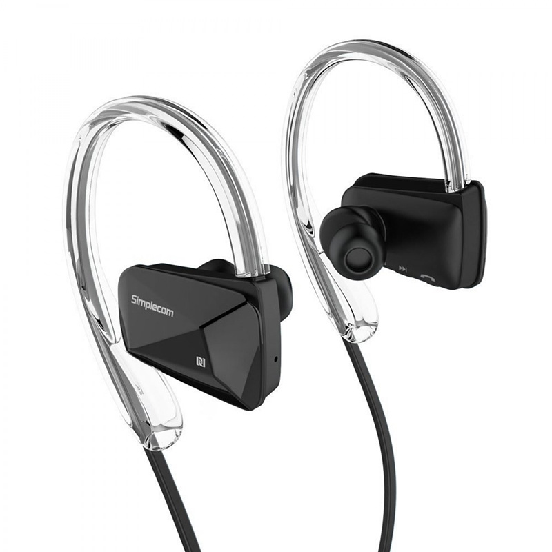 Simplecom Bluetooth Neckband Sports Headphones with NFC - Black (NS200-BK)