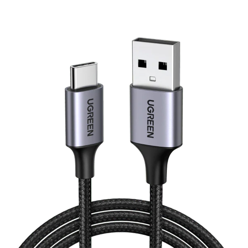UGreen Braided USB-C Male To USB 2.0 Type-A Male Black Cable 0.5m (60125)