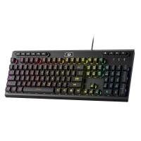 Redragon K513 RGB Membrane Gaming Keyboard, 104 Keys Linear Mechanical-Feel Keyboard w/ 5 Extra On-Board Macro G Keys, Dedicated Media Control