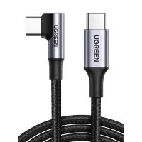 UGREEN USB-C 2.0 to Angled USB-C M/M Cable Aluminium Shell with Braided 1m (Black)