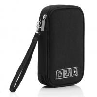 VRORKV mini Electronic Accessories Bag Universal Travel bag for Small Electronics and Cables, Adapter, Battery and More (Black)