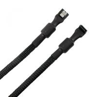 Simplecom Premium SATA 3 Data Sleeved Cable with Ferrite Bead Lead Clip Angle 50cm (CA110L)